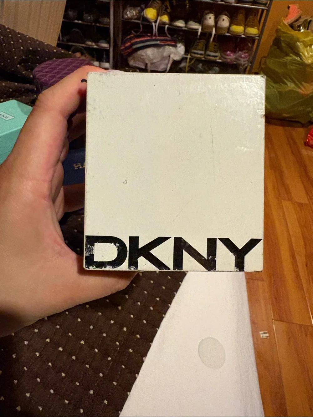 Dkny Black Women's Leather Strap Watch with Crystal Face